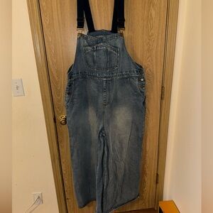 Super wide leg Denim overalls